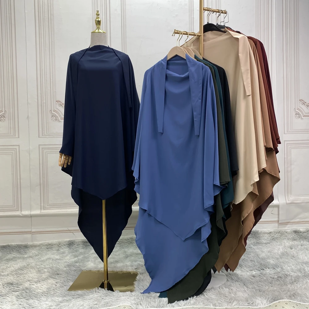 

Long Khimar Muslim Abaya Abayas Modest Prayer Garment Overhead Hijab Scarf Islamic Burqa Ramadan Turkey Arab Headdress Clothing