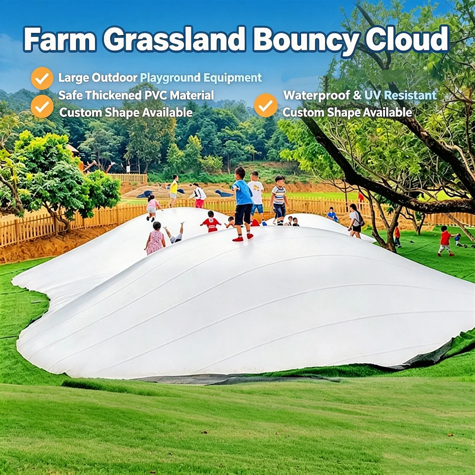 Inflatable Trampoline, Bouncing Cloud Pillow, Commercial Park Use, Eco-Friendly Material, Kids Air Pillow