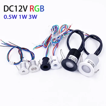 12V Mini LED RGB 0.5W 1W 3W Wewnętrzne oświetlenie domu Gwiazda Wpuszczane światło punktowe Down Light Stage KTV DJ Sufitowy wystrój pokoju Kolorowa lampa