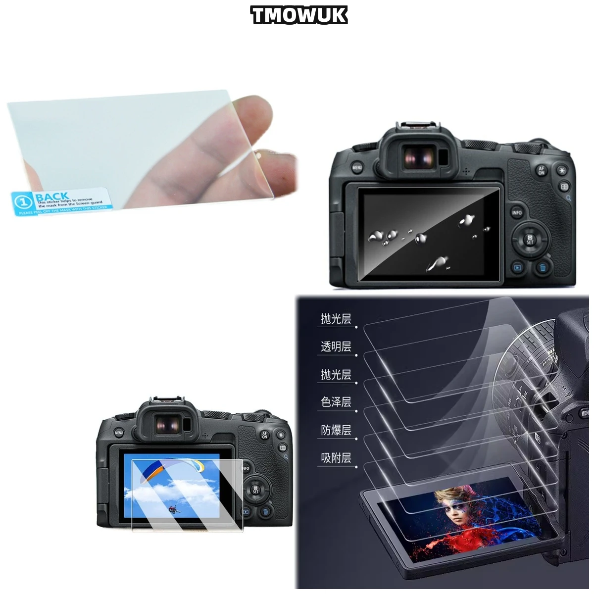 

For Canon EOSR M5 M3 M10 100D KISS X7 9H Hardness Tempered Glass Screen Protector Anti-Scratch HD Clear Film