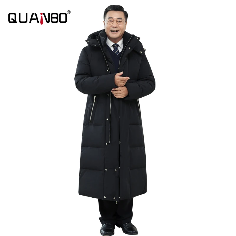 

Winter Down Jacket -30 2023 New Top Quality 90% White Duck Down Men Winter Coat X-Long Over The Knee Thick Warm Men Jacket