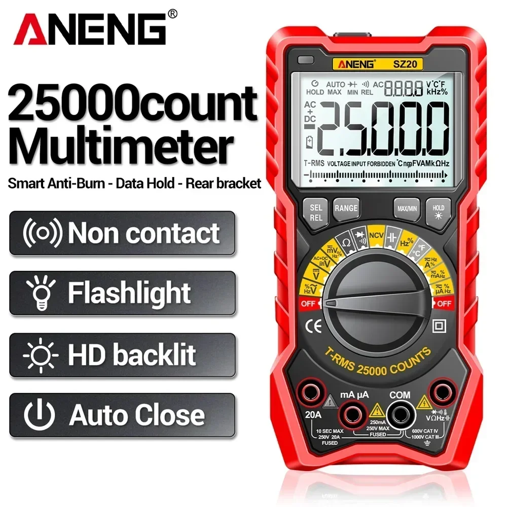 ANENG Counts Multimeter Smart Manual Range Meter NCV AC DC Ohm Hz Smart Manual Range Digital Multimetro Tester Tools