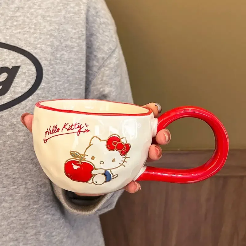 Kawaii Kuromi Cinnamoroll مرحبا كيتي سانريو لطيف الكرتون السيراميك بلدي ميلودي القدح الأطفال الحليب فنجان القهوة هدية عيد ميلاد للأطفال