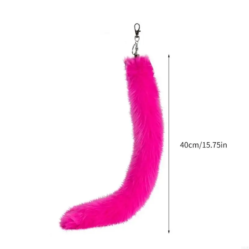 H58e Foxes Tail -keychain Furry Furs Foxes Tail Keyring Handbag Foxes Code Women