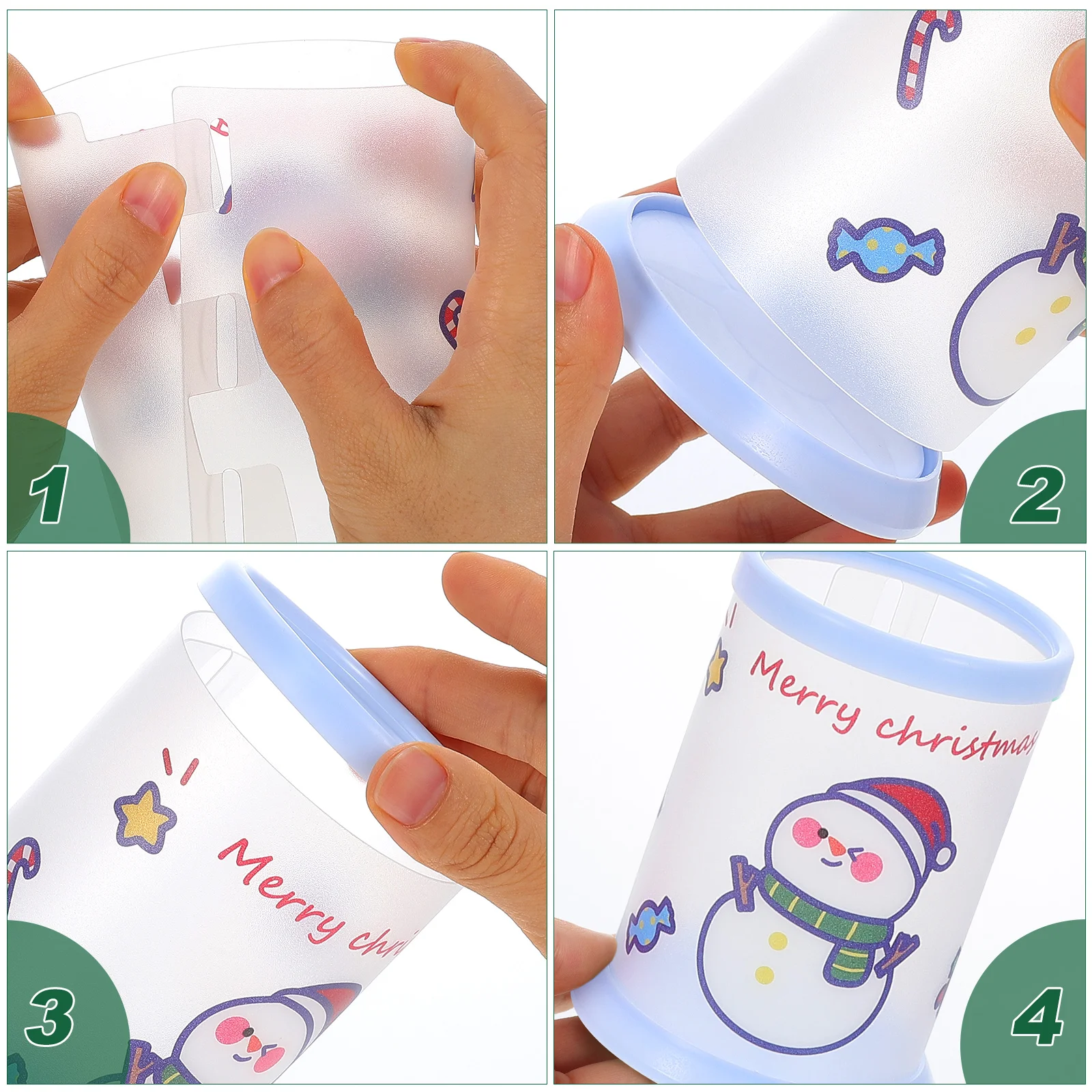 

4 Pcs Storage Christmas Snowman Pen Holder Student Containers Pp Pencil Holders for Desk