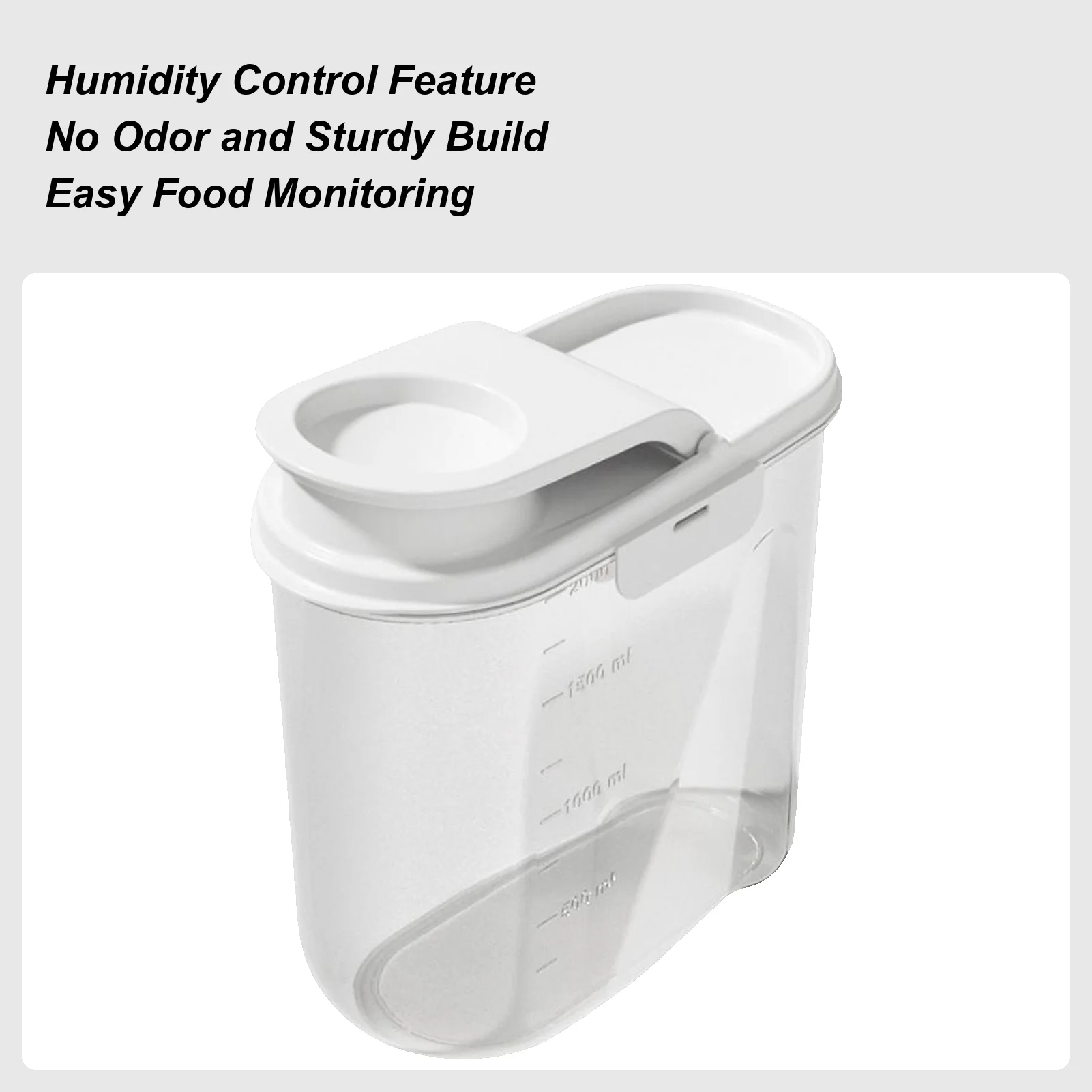 Contenedor de almacenamiento de alimentos para perros, contenedores de comida para perros con tapas, recipiente hermético de cubo de 2L para harina de arroz, organización de despensa de cocina