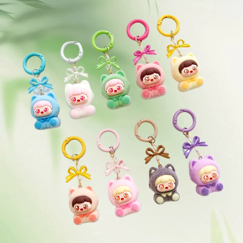 

1PCSCute cat cat Meng grain pair of action figure keychain pendant