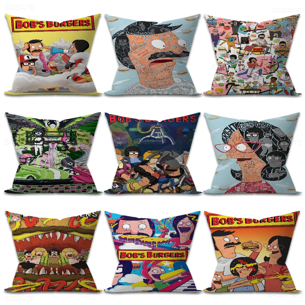 Cartoon Bobs B-Burgers 45*45cm Cushion Cover Pillow Cover Decor Pillowcase Home Pillowcase For Couch Pillow