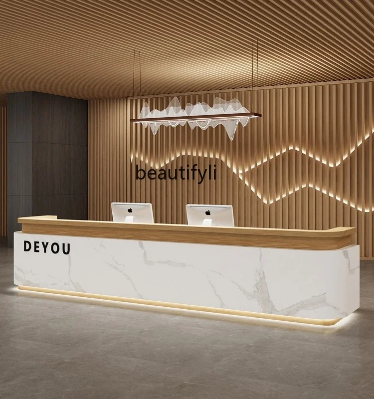 Chinese Simple Modern Company Reception Desk Beauty Salon Hotel Sales Department Consulting Cashier