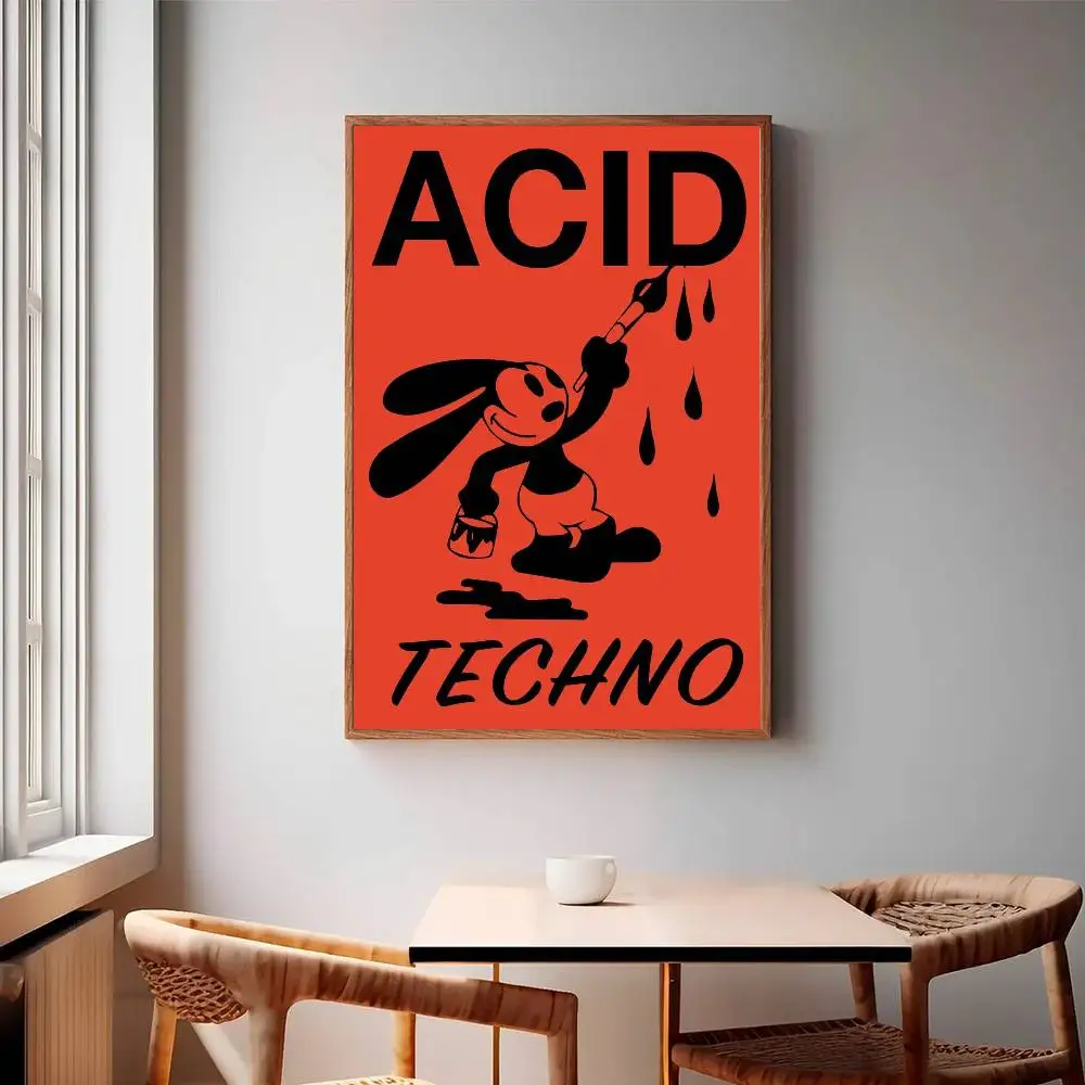 Acid Techno Poster Mural for Living Room Bedroom Wall Office Wall Decor Gift for Friends Unframed