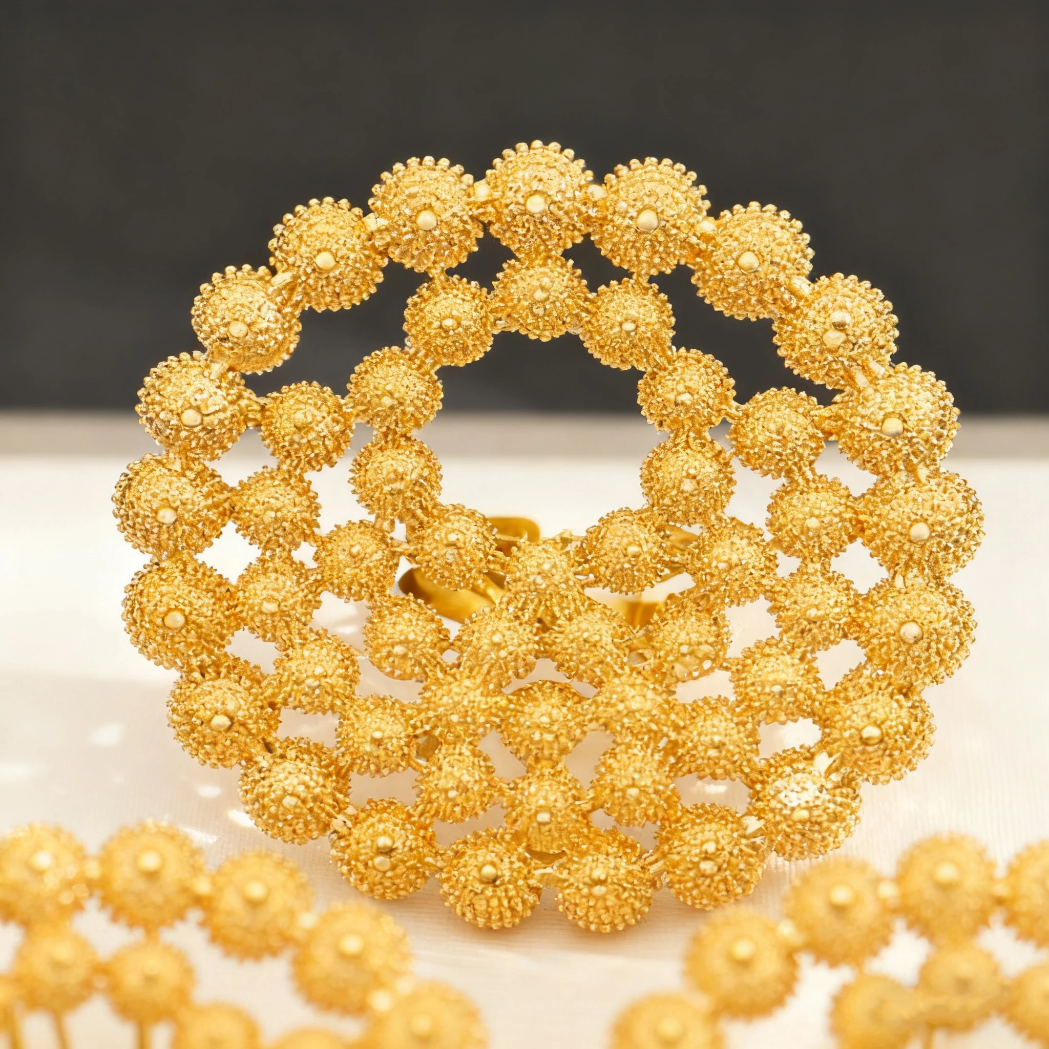 

Elegant Gold-Tone Hollow Hoop Earrings & Ring Set for Women, Italian Bridal Jewelry Gift, Dubai Wedding Party Chic