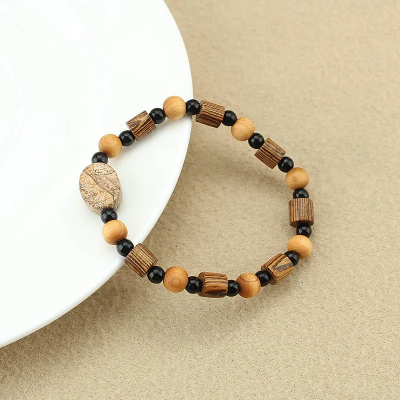 DIY accessories Mori student bracelet, jade chicken wing wood, cypress Buddha bead accessories, simple thin bracelet, wooden ave