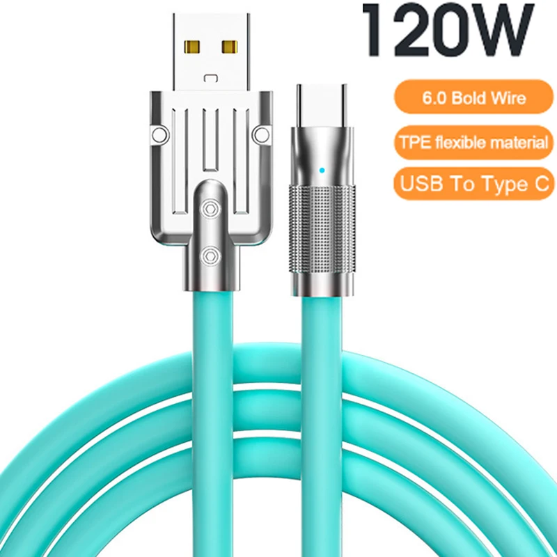 120W Super Fast Charging Cable PD Tyep C Liquid Cable 1M Quick Usb Type C Charger Cable Phone Data Wire for Google Pixel 7a