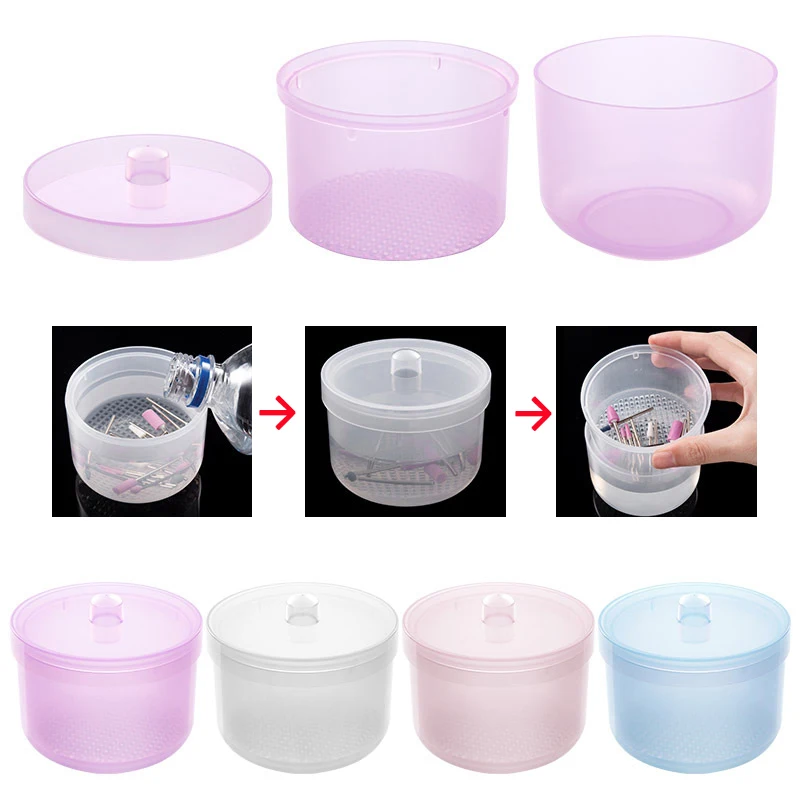 Boîte de rangement pour outils à ongles, boîte de rangement pour outils de nail art, mèches de forage, tête de meulage, pince à épiler, accessoires arabisateur, boîte de désinfection