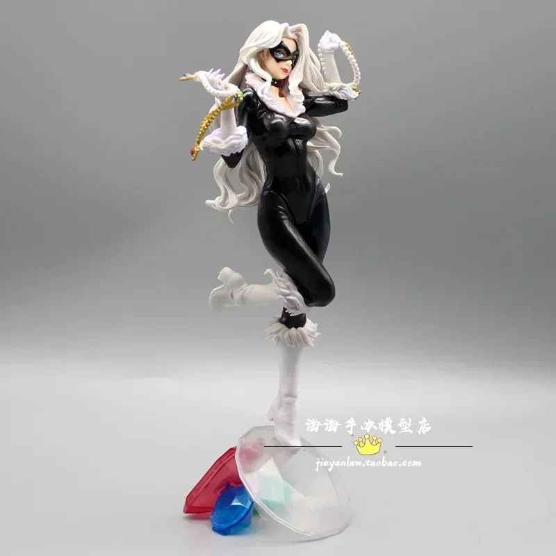 25cm  Kawaii Marvel Bishoujo Black Cat Felicia Hardy Collectible Figure Model Doll Toy Figurals Brinquedos