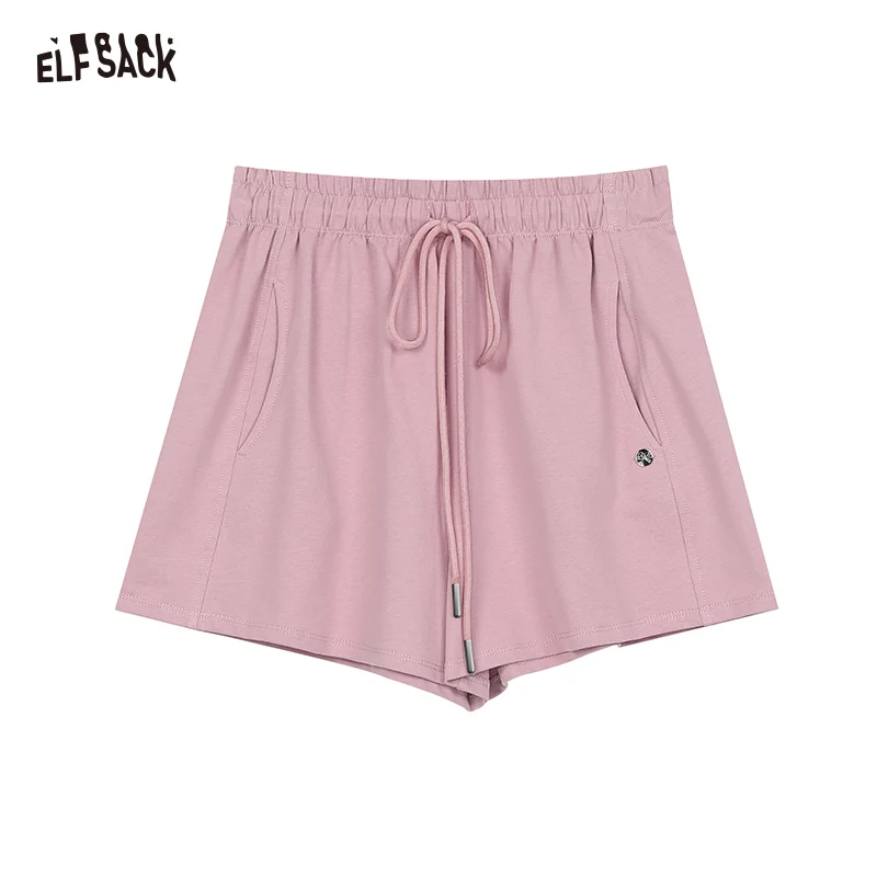 ELFSACK 2024 estate nuovi arrivi rosa sport coulisse casual tutto-fiammifero pantaloncini sottili dritti per le donne