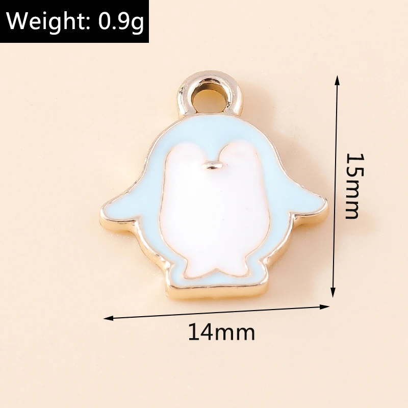 10pcs 14*15mm Enamel Penguin Charm for Jewelry Making Cute Animal Earrings Bracelet Necklace Pendants Accessories Diy Craft