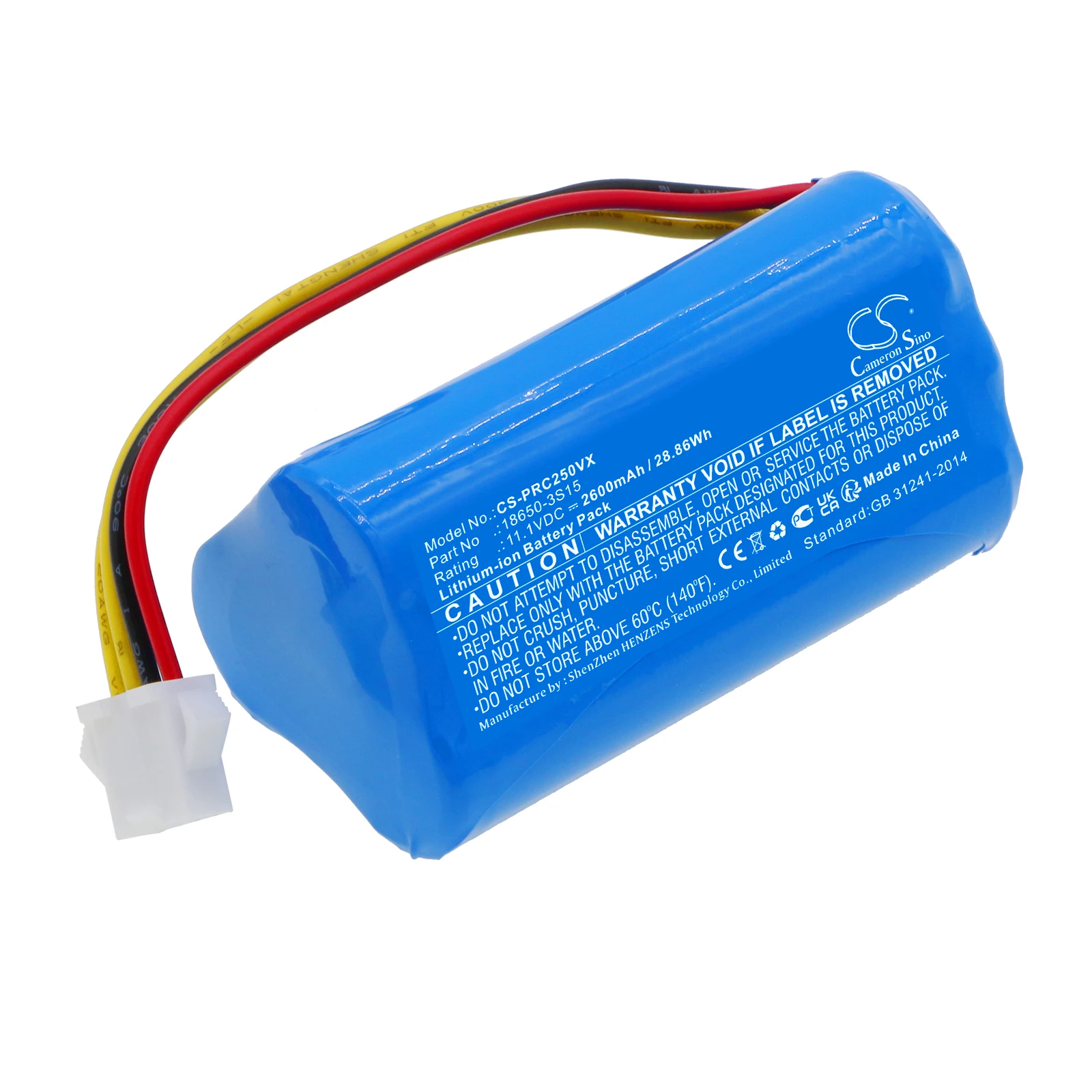 

Li-ion Vacuum Battery for Pure Clean, 11.1V, 2600mAh, Compatible Models: PUCRC25, PUCRC25_0, PUCRC26B
