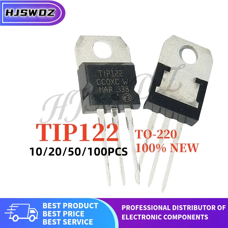 10-100PCS TIP122 TIP122G TO-220 100V 5A  Darlington Transistor Audio Amplifiers triode Brand New In Stock