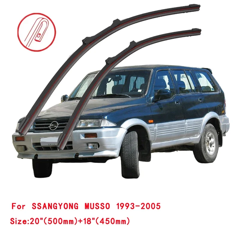 For SSANGYONG MUSSO 1993-2024 Car Windshield Wiper Blade Front Windscreen Brushes Washer Accessories Cleaning Replacement Parts