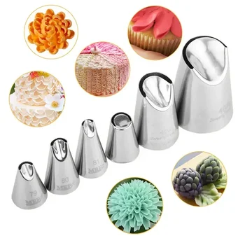 #79#80 #81#401#402#402L Chrysanthemum Pastry Nozzles For Cakes Cream Fondant Piping Tips…