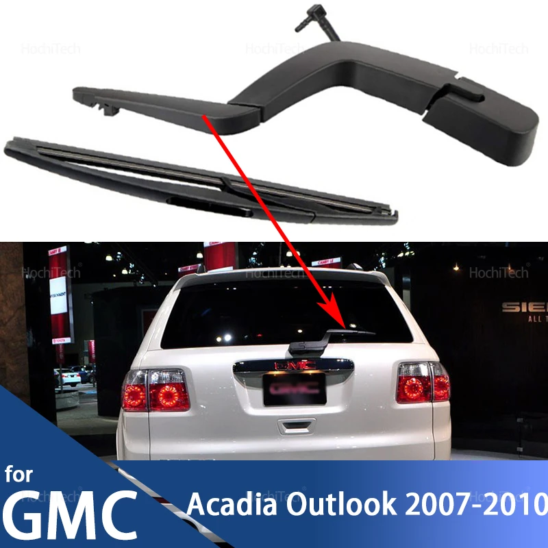 Para GMC Acadia 07-12 para Saturn Outlook 07-10 15276248 15276259 accesorios de coche brazo de conexión de Motor de limpiaparabrisas trasero con hoja