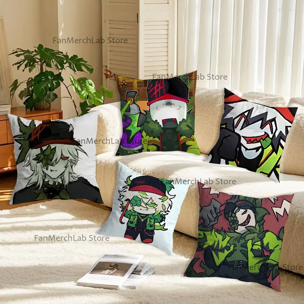 

B-Brad G-GrieferS Thaniyel Anime Pillow Case Anti-dustmite Pillowcase Invisible zipper silky short plush Sofa cushion cover