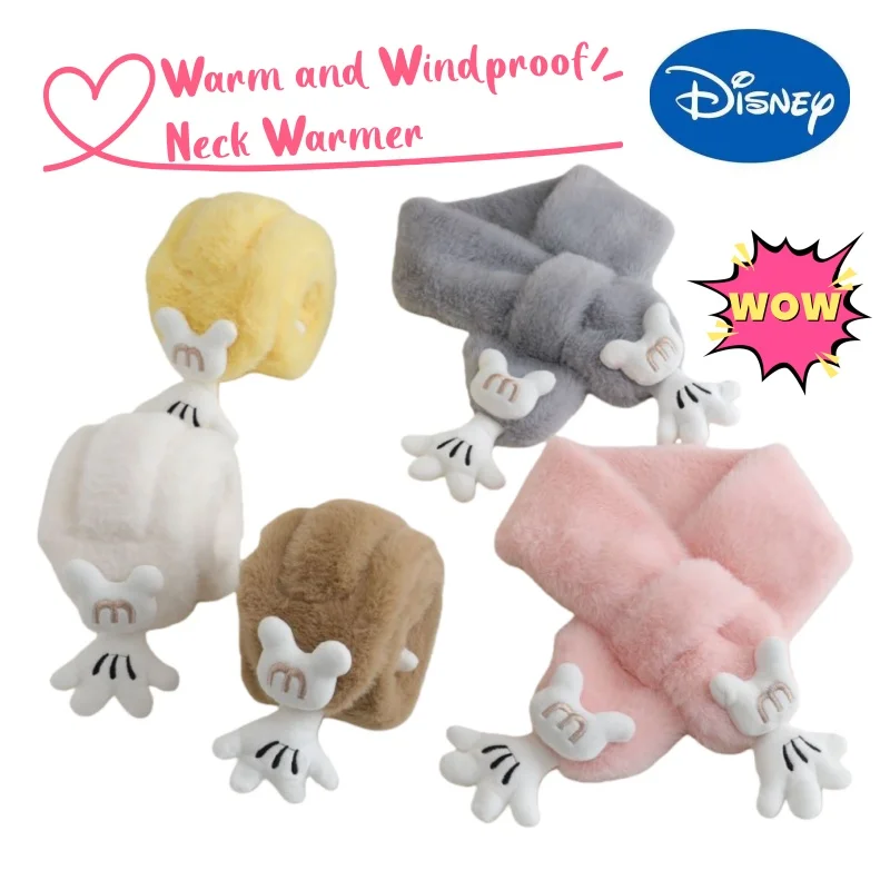 

Disney Mickey Cartoon Cute Winter Scarf Autumn and Winter Men's and Women's Cross Scarf High Face Value Thickened Warm Collar