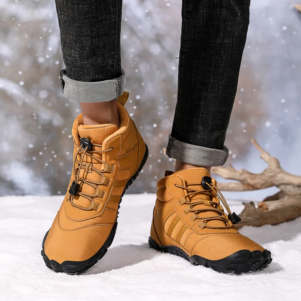 2023 Winter Booties Men Snow BareFoot Casual Shoes Outdoor Work Shoes Ladies Warm Fur Men Ankle Shoes Male Snow Boots Big Size