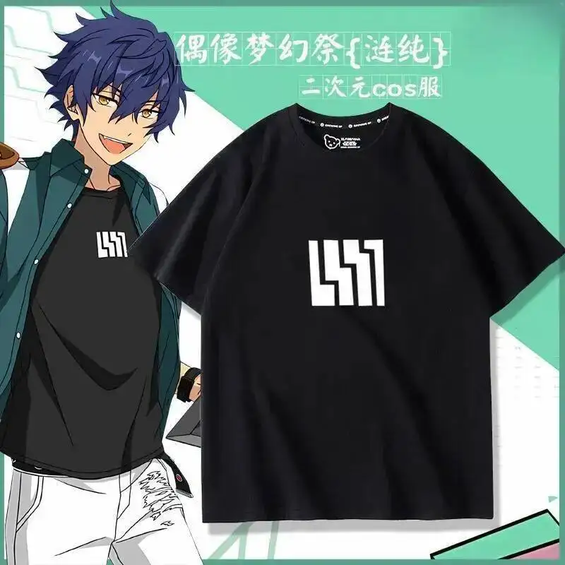 

Anime Game Ensemble Stars Cos Sazanami Jun Unisex 2025 Summer Simple Daily Short-Sleeved T-Shirt Prezzie