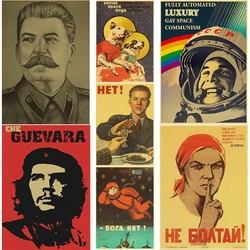 Soviet USSR CCCP Posters Celebrity Stalin Retro Kraft Paper Prints Vintage Room Home Bar Cafe Decor Aesthetic Art Wall Painting