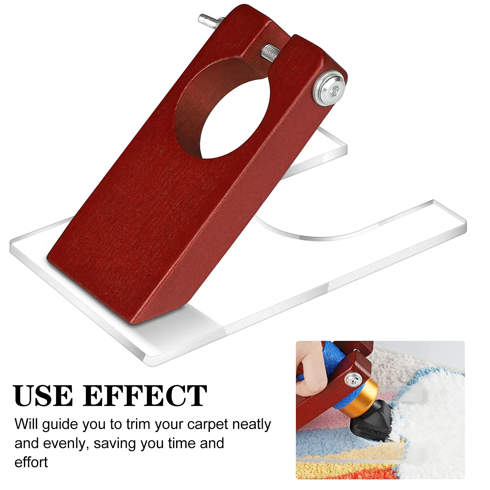 

Carpet Trimmer Holder Sturdy Acrylic Wood Base For Tufting Clipper Smooth Shearing Guide Tool Practical Indoor Rug