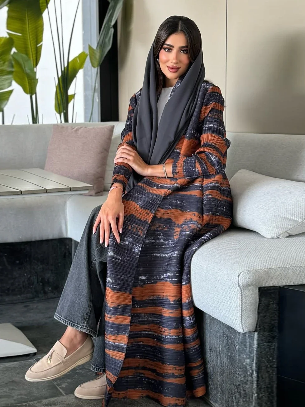 Eid Muslim Abaya for Women Dress Pleated Cardigan Abayas Saudi Arabic Party Ramadan Maxi Vestidos Morocco Kaftan Long Robe 2026