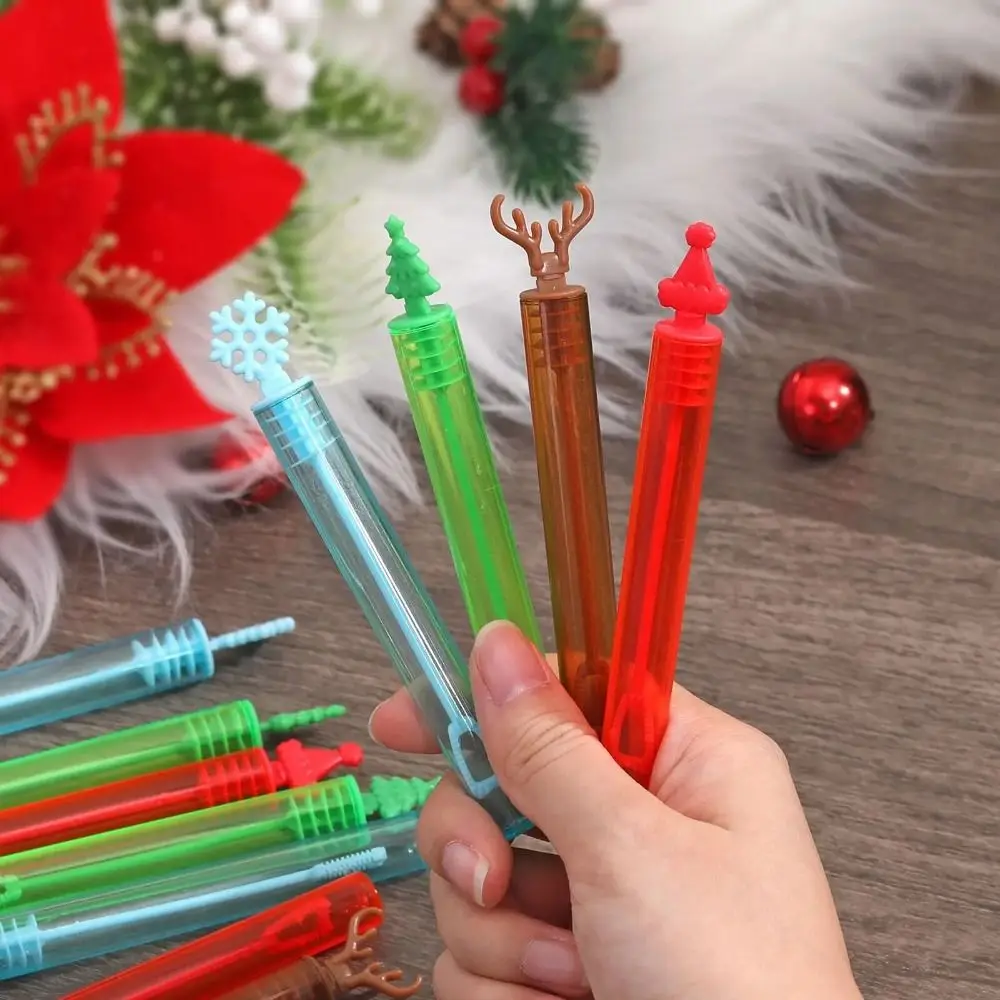 10pcs New Christmas Wand Tube New Year Xmas Tree Bubble Wands Navidad Gifts Kids Empty Bottles