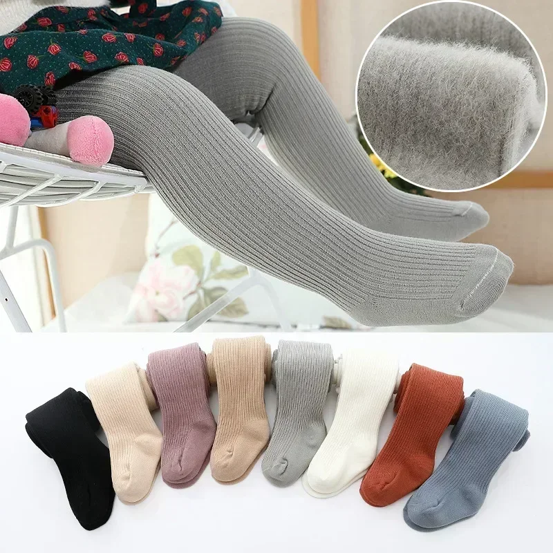 Pantimedias gruesas de invierno para niña, medias de algodón cepillado de 65-115cm de alto, medias para niña pequeña, medias para bebé, medias de