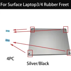 New Rubber Feet For Surface Laptop 3  4  5 Foot Pad  1872 1868 1951 1958 Sliver Black 4 Pieces