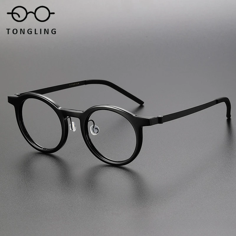 High-End Fashion Women Handcrafted Pure Titanium Glasses-Men Vintage Appearance High Aesthetic Casual Personalized Glasses Frame