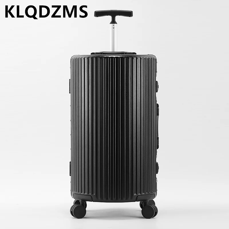 KLQDZMS Nuova Valigia PC Scatola d'imbarco Telaio in alluminio da donna Trolley Borsa da viaggio con ruote 20 "24 pollici Bagaglio da viaggio a mano