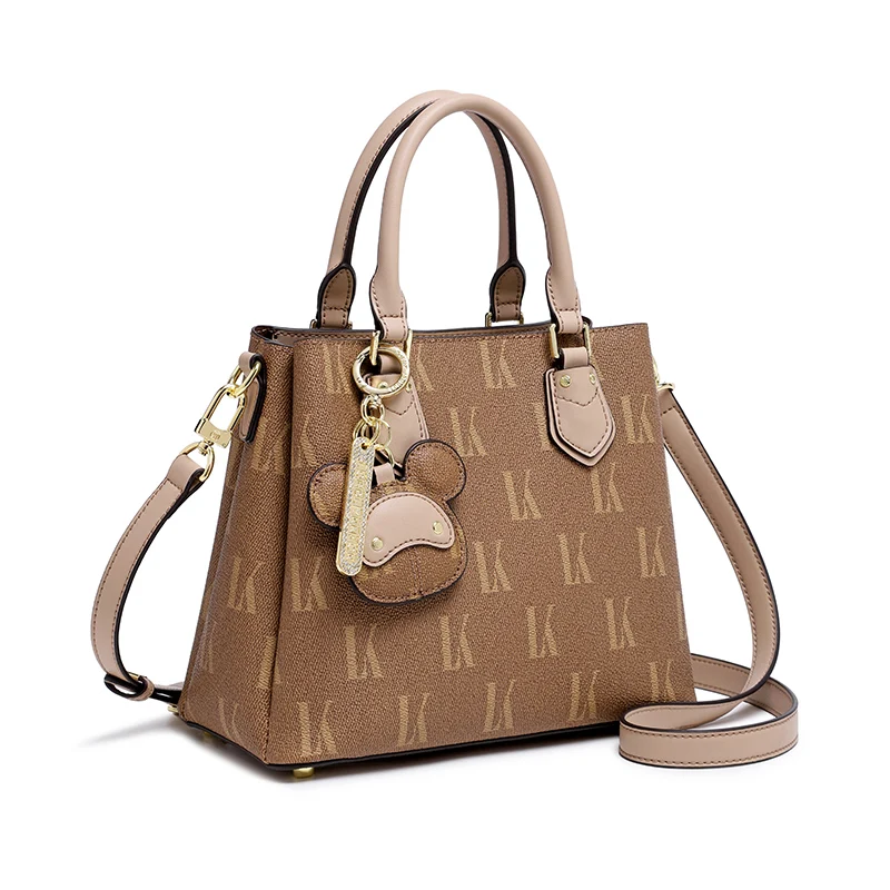 Luxury Brand Print Large Capacity Women's Handbag 2022 High Quality Leather Crossbody Bag Simple Designer Soft Tassel Tote Bag