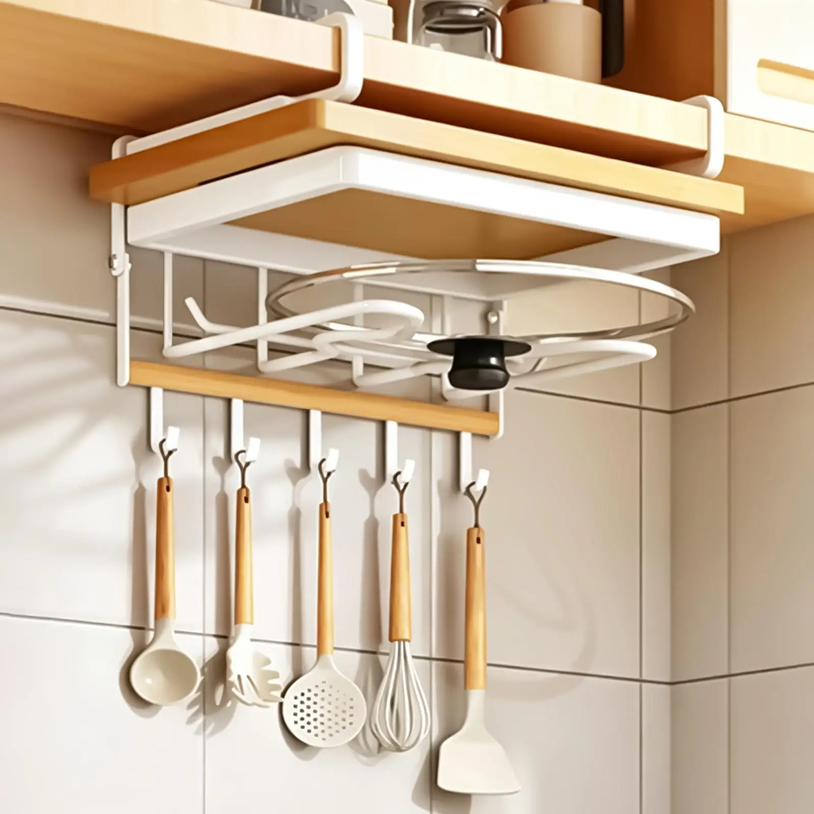 support-de-rangement-sous-armoire-en-metal-robuste-pour-ustensiles-de-cuisine-couvercles-de-casseroles-et-spatules-gain-de-place