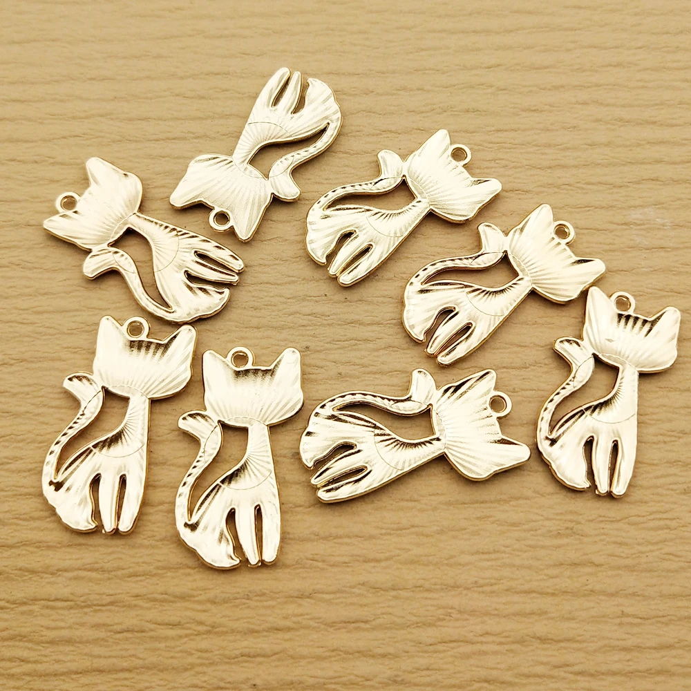 10pcs Cat Charm for DIY Jewellery Making Accessories