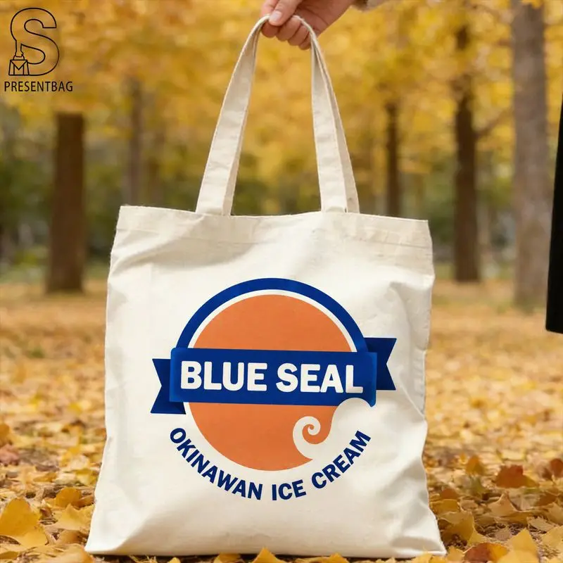 Blue Ring, Orange Round Logo, Blue Ribbon and White Characters' Blue Seal 'Pattern Handbag, Fashionable Single-Shoulder Bag