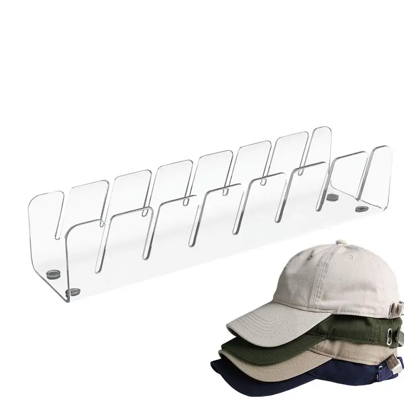 Acrylic Hat Organizer Hat Rack Hat Storage Rack Clothing Store Baseball Hat Curved Display Rack 7-Slot Holder For Home  Room