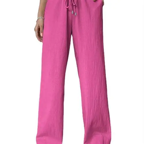 القطن الكتان واسعة الساق عارضة السراويل النسائية مريحة فضفاضة تناسب السراويل الربيع Faion عنصر كيت محايد Sle #4