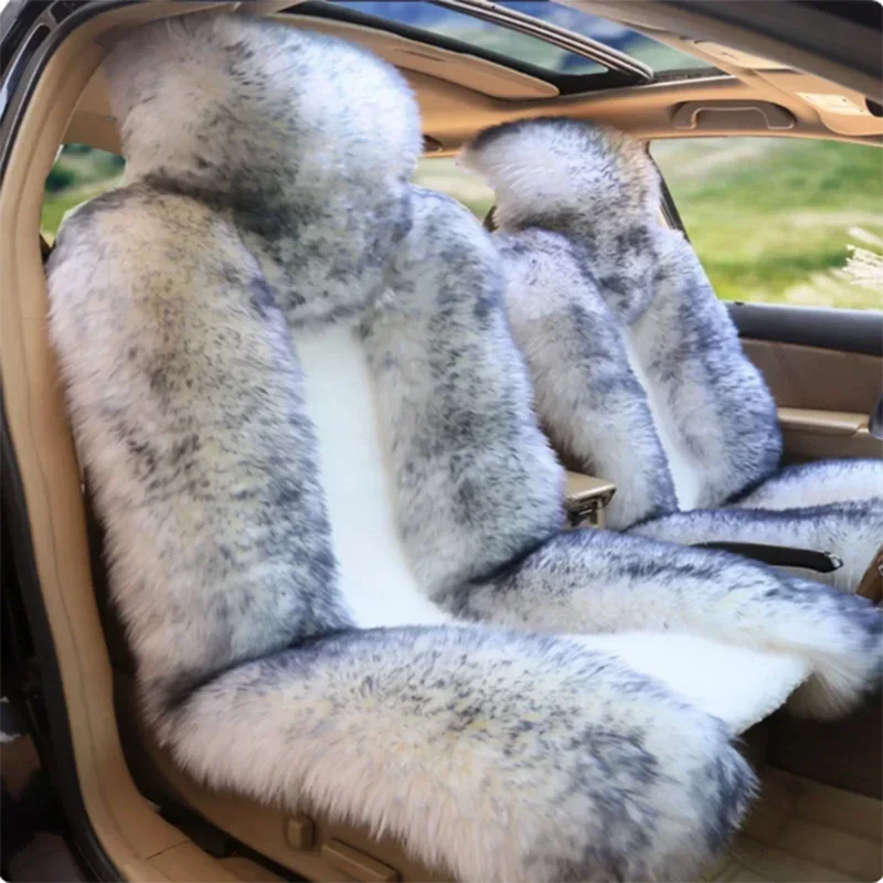 Universal Car Winter Wool Warm Front Seat Cover Luxury High Quality Australian Fur Seat Cushion Auto Interior Accessories