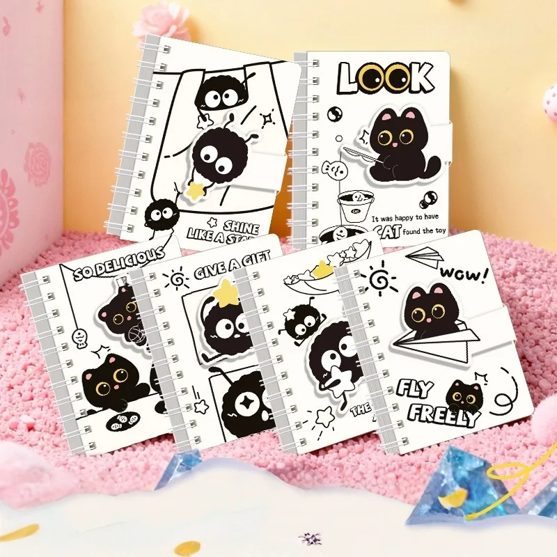 

A7 Spiral Notebook Velcro Portable Mini Pocket Journal for Students, Vocabulary & Error Correction Book, Motivational