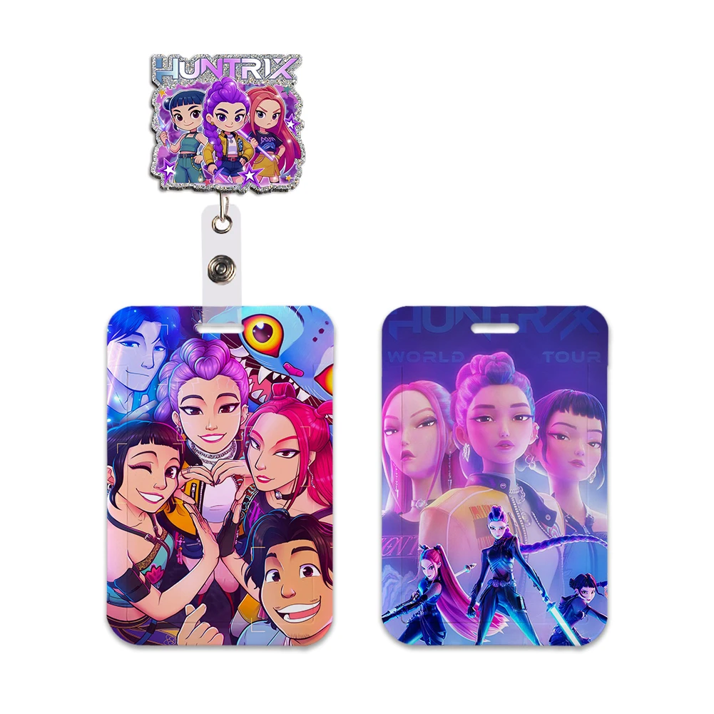 Cartoon Korean Singer Cute Pop Hu Card Holder Keychain Work Card Badge Holder Bus School Student Card Case Accessories