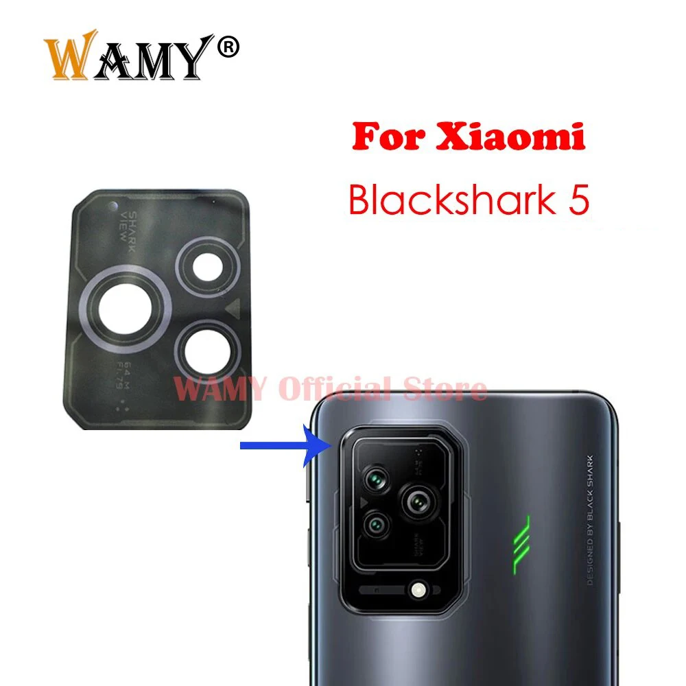 1-5Pcs WAMY New Back Rear Camera Glass Lens Replacement For Xiaomi Blackshark 5 Tested Repair Parts