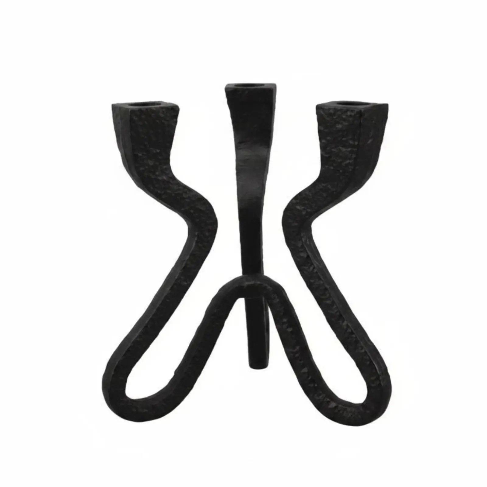 Geometric Candle Holder Nordic Cast Design Iron Candle Holder Table Centerpiece Contemporary Black Candlestick for Living Room