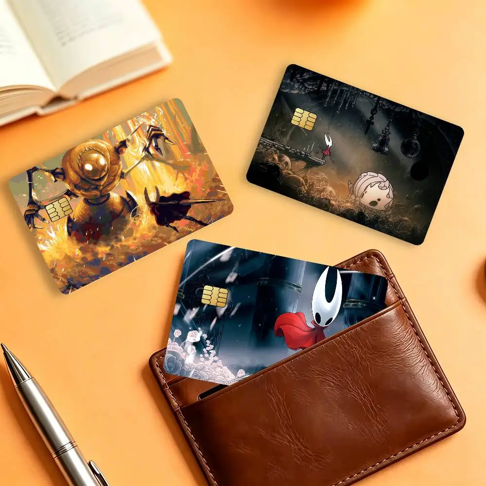 Game H-Hollow K-knight Silksong Matte Card Stickers For Credit Cards Debit Cards And Transit Cards 4Pcs